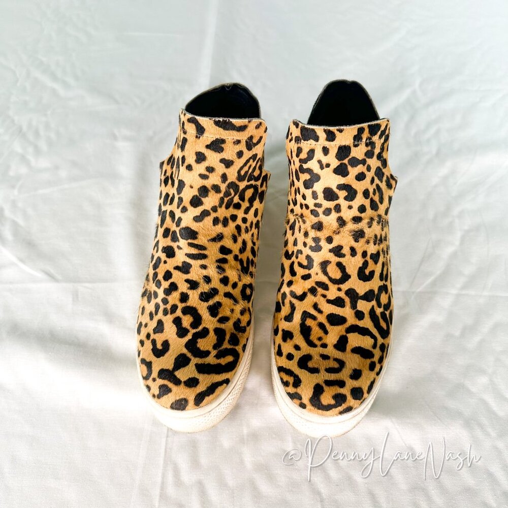 Steve Madden Leopard Print Cow Hair Wrangle Sneaker Size 7.5 - Picture 4 of 10